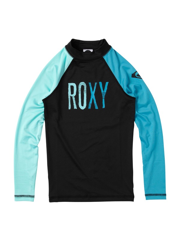 roxy, Girls 7-14 Stir It Up LS Rashguard, BLACK TURQUOISE (btu) 0 Girls 7-14 Stir It Up LS Rashguard AQGWR00003 Roxy