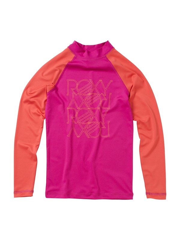 roxy, Girls 7-14 High Light LS Rashguard, PINK (pnk) 0 Girls 7-14 High Light LS Rashguard AQGWR00006 Roxy