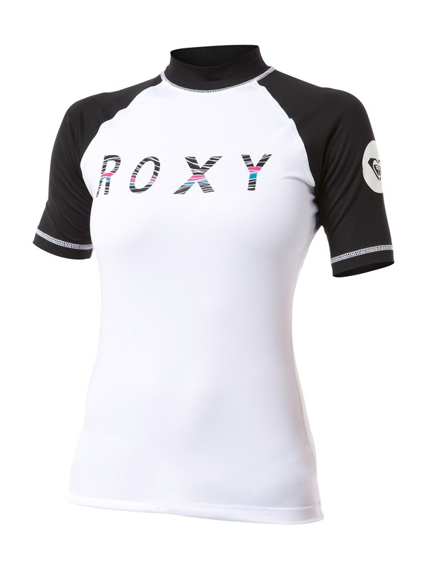 roxy, Swirl Wind SS Rashguard, BLACK / WHITE (bkw) 0 Swirl Wind SS Rashguard AQJWR00005 Roxy