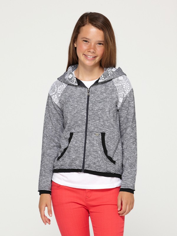 roxy, Girls 7-14 Flower Shop Hoodie, TRUE BLACK (kvj0) 0 Girls 7-14 Flower Shop Hoodie ARGFT00053 Roxy
