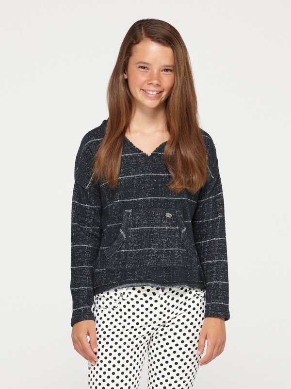 roxy, Girls 7-14 Fields of Honey Hoodie, TRUE BLACK SOFT STRIPE (kvj3) 0 Girls 7-14 Fields of Honey Hoodie ARGFT00060 Roxy