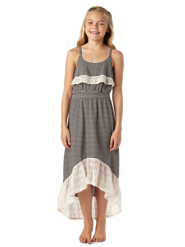 roxy, Girls 7-14 Kittridge Dress, TRUE BLACK MINI STRIPE (kvj3) 0 Girls 7-14 Kittridge Dress ARGKD00033 Roxy