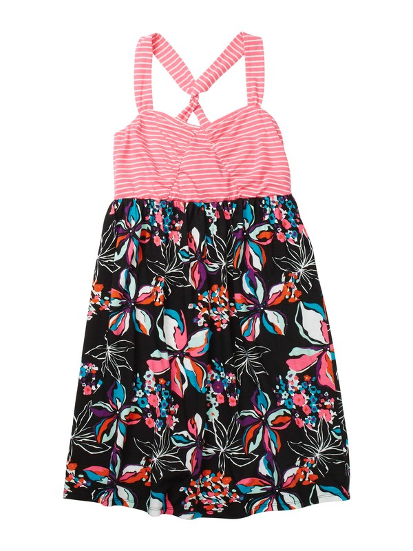 roxy, Girls 7-14 Whimsical Wishes Dress, TRUE BLACK PAINTED FLORAL (kvj7) 0 Girls 7-14 Whimsical Wishes Dress ARGKD00055 Roxy