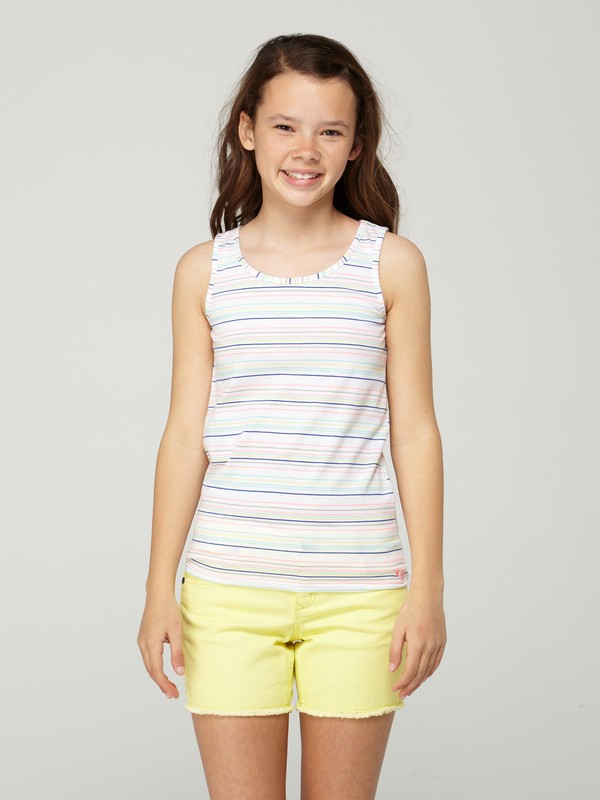 roxy, Girls 7-14 Grateful Heart Tank, SEA SALT STRIPE (whs) 0 Girls 7-14 Grateful Heart Tank ARGKT00002 Roxy
