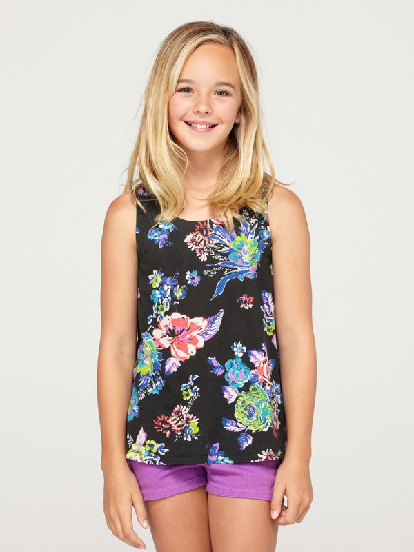 roxy, Girls 7-14 Hideaway Tank Top, TRUE BLACK ROSE FLORAL (kvj6) 0 Girls 7-14 Hideaway Tank Top ARGKT00018 Roxy