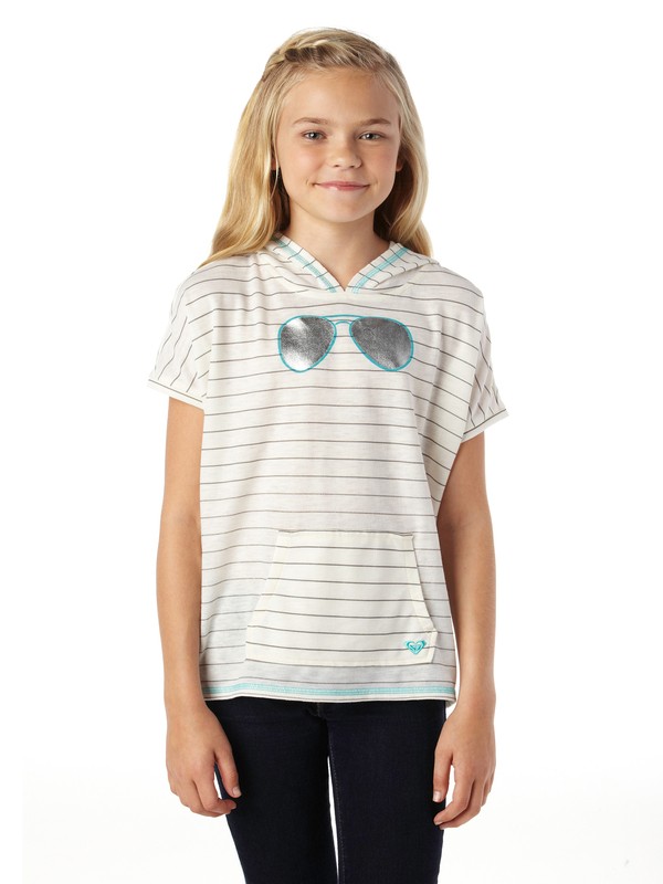 roxy, Girls 7-14 Double Vision Hybrid Top, SEA SPRAY PIN STRIPE (wbs3) 0 Girls 7-14 Double Vision Hybrid Top ARGKT00051 Roxy