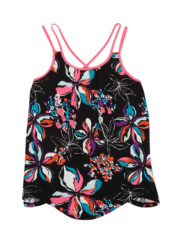 roxy, Girls 7-14 On The Sand Tank, TRUE BLACK PAINTED FLORAL (kvj7) 0 Girls 7-14 On The Sand Tank ARGKT00059 Roxy