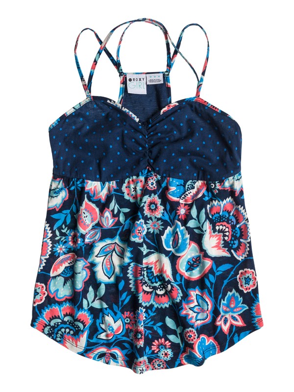 roxy, Girls 7-14 Forever Golden Tank, TURKISH DARK DENIM FLORAL (brq6) 0 Girls 7-14 Forever Golden Tank ARGKT03000 Roxy