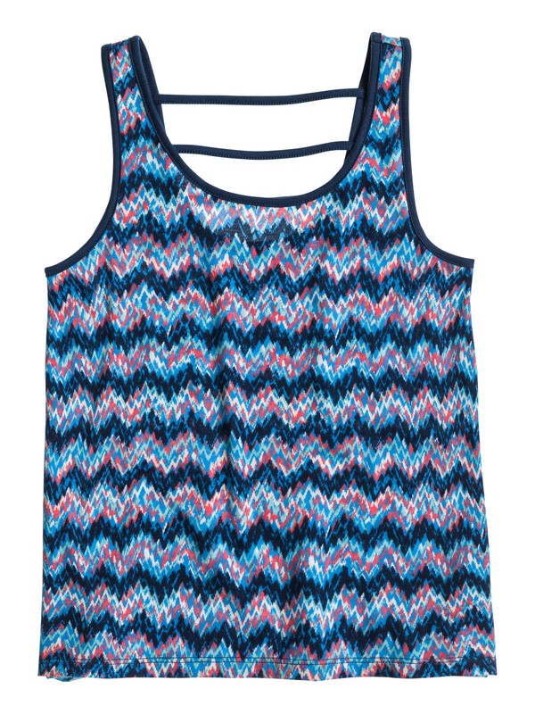 roxy, Girls 7-14 Wandering Meadow Tank, IKAT DARK DENIM PATTERN (brq6) 0 Girls 7-14 Wandering Meadow Tank ARGKT03003 Roxy
