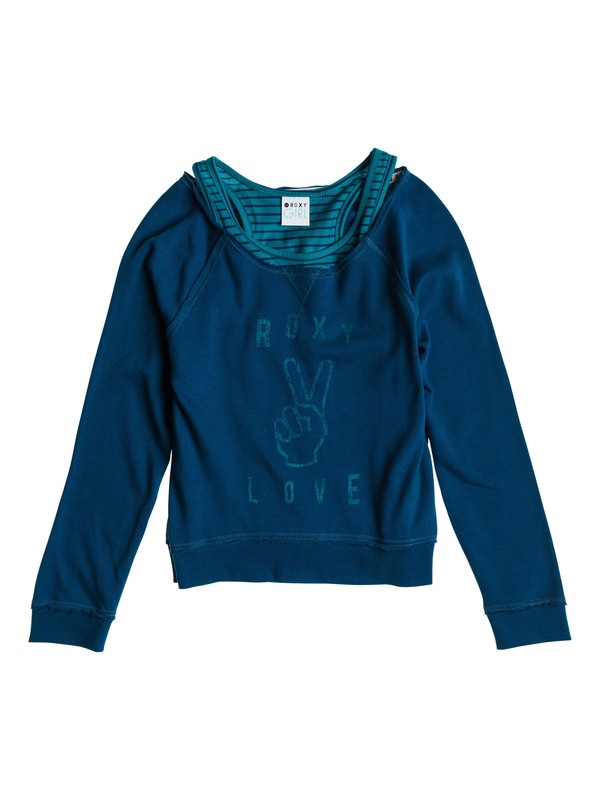 roxy, Girls 7-14 Fall Crush Pullover, OCEAN (bsk0) 0 Girls 7-14 Fall Crush Pullover ARGKT03007 Roxy