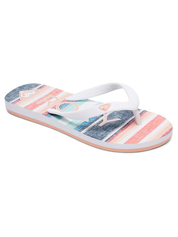 roxy, Girls 7-14 Tahiti Flip Flops, STRIPE BARELY PINK (spk) 0 Girls 7-14 Tahiti Flip Flops Pink ARGL100030 Roxy