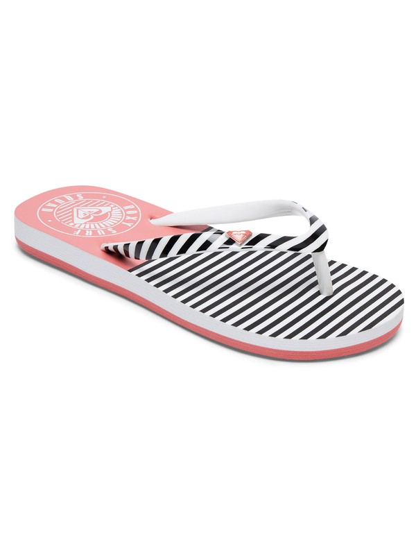 roxy, Girls 7-14 Pebbles Flip Flops, BLACK/WHITE STENCIL (kws) 0 Girls 7-14 Pebbles Flip Flops Black ARGL100031 Roxy