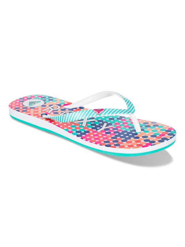 roxy, Girl's 7-14 Pebbles Flip-Flops, AQUA (aqa) 0 Girl's 7-14 Pebbles Flip-Flops ARGL100031 Roxy