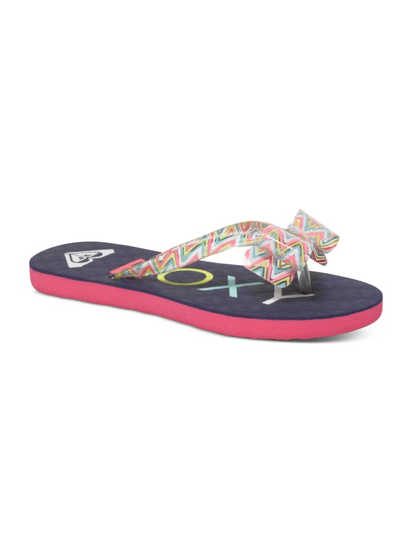 roxy, Girl's 7-14 Lulu Bow Detail Flip-Flops, BLUE/PINK (blp) 0 Girl's 7-14 Lulu Bow Detail Flip-Flops ARGL100073 Roxy