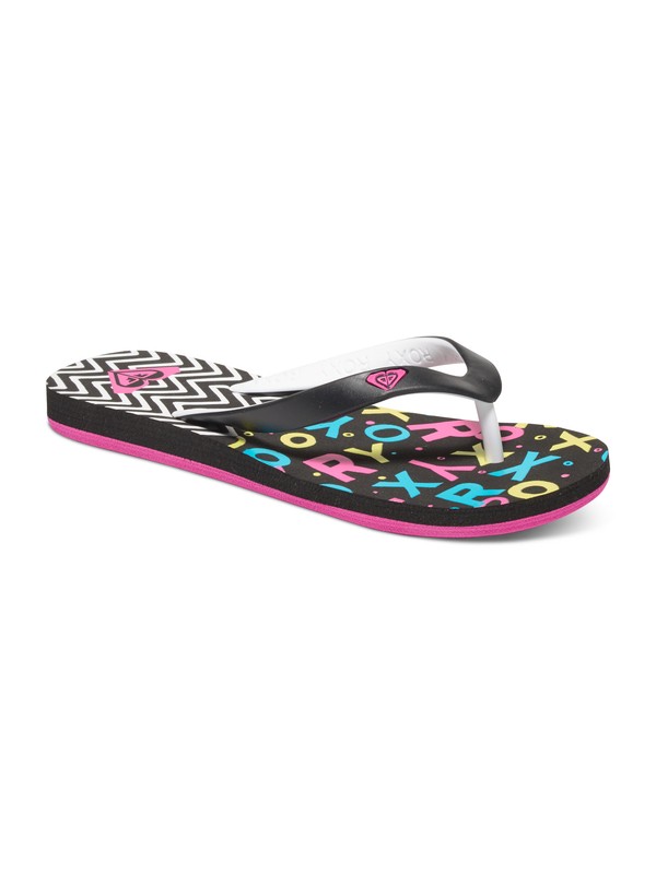 roxy, Girl's 7-14 Tahiti Flip Flops, BLACK/PINK (bbp) 0 Girl's 7-14 Tahiti Flip Flops ARGL100114 Roxy