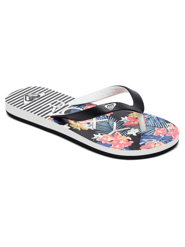 roxy, Girl's 7-14 Tahiti Flip-Flops, BLACK MULTI (bk5) 0 Girl's 7-14 Tahiti Flip-Flops Black ARGL100181 Roxy