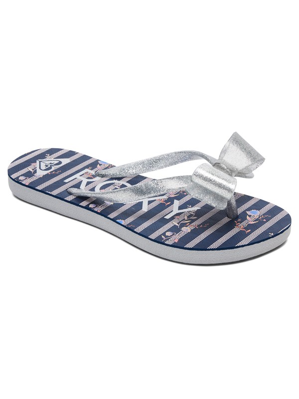 roxy, Girls 7-14 Lulu Flip Flops, NAVY STRIP (nsp) 0 Girls 7-14 Lulu Flip Flops Black ARGL100183 Roxy