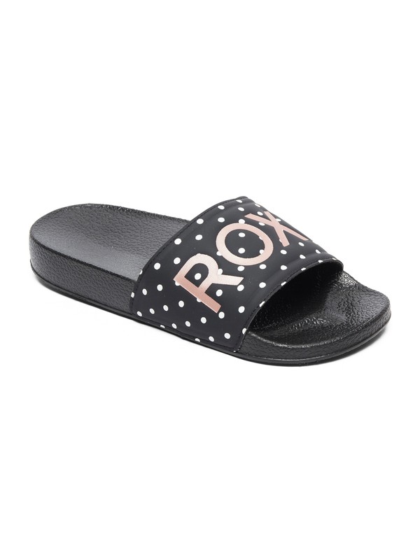 roxy, Girls 7-14 Slippy Slider Sandals, BLACK (blk) 0 Girls 7-14 Slippy Slider Sandals Black ARGL100198 Roxy