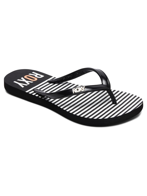 roxy, Girl's 7-14 Viva Stamp Flip-Flops, BLACK (blk) 0 Girl's 7-14 Viva Stamp Flip-Flops ARGL100212 Roxy