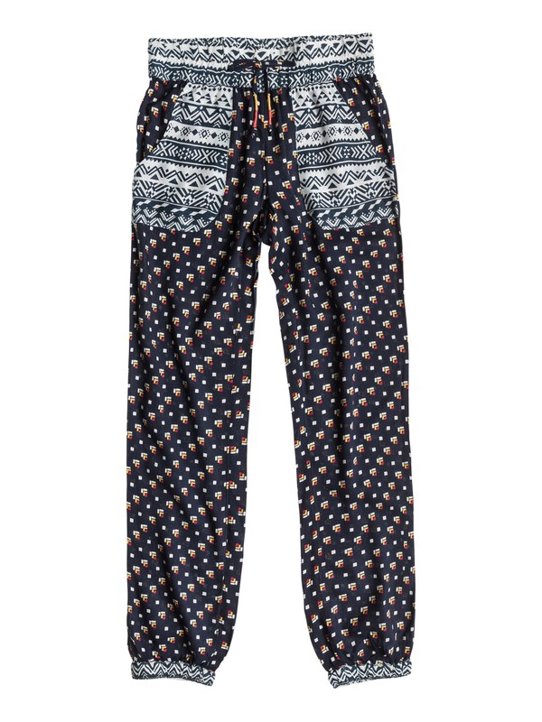 roxy, Girls 7-14 Mad Dash Pant, DAMASCUS INDIGO BLACK PRINT (bst6) 0 Girls 7-14 Mad Dash Pant ARGNP03000 Roxy