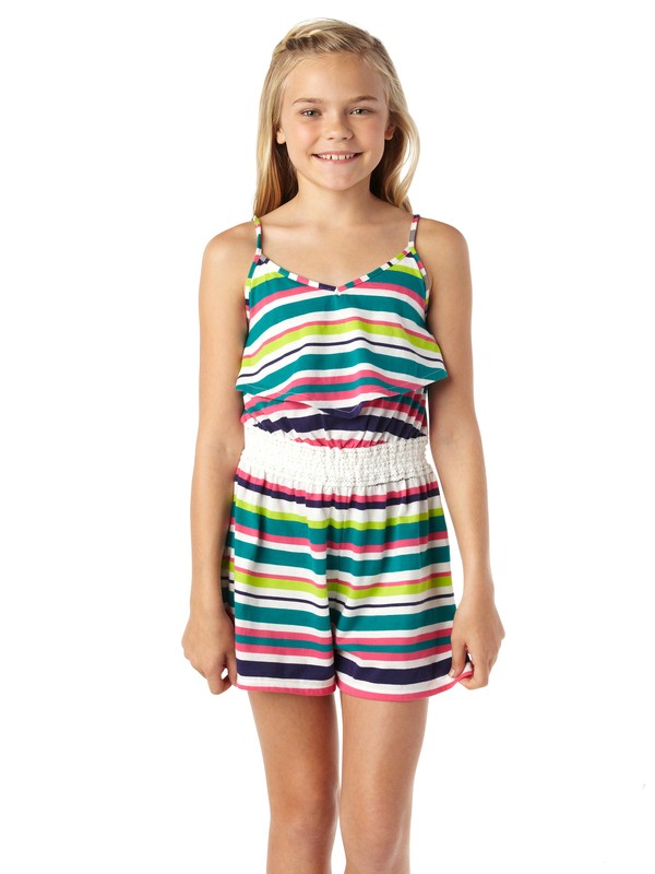 roxy, Girls 7-14 Cherry Stone Romper, SEA WATER MULTI STRIPE (grl3) 0 Girls 7-14 Cherry Stone Romper ARGNS00011 Roxy