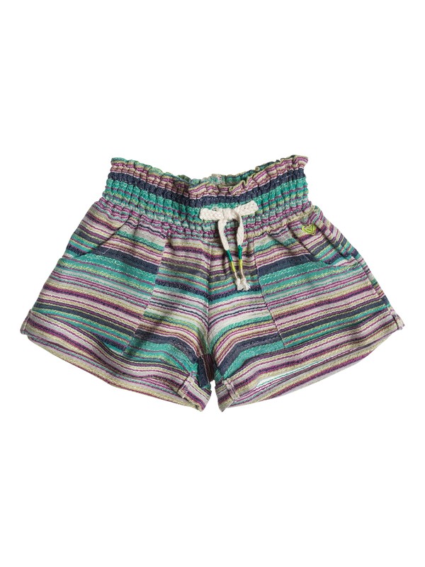 roxy, Girls 7-14 Shore Side Short, SPECTRA GREEN NUB STRIPE (gnq3) 0 Girls 7-14 Shore Side Short ARGNS00019 Roxy