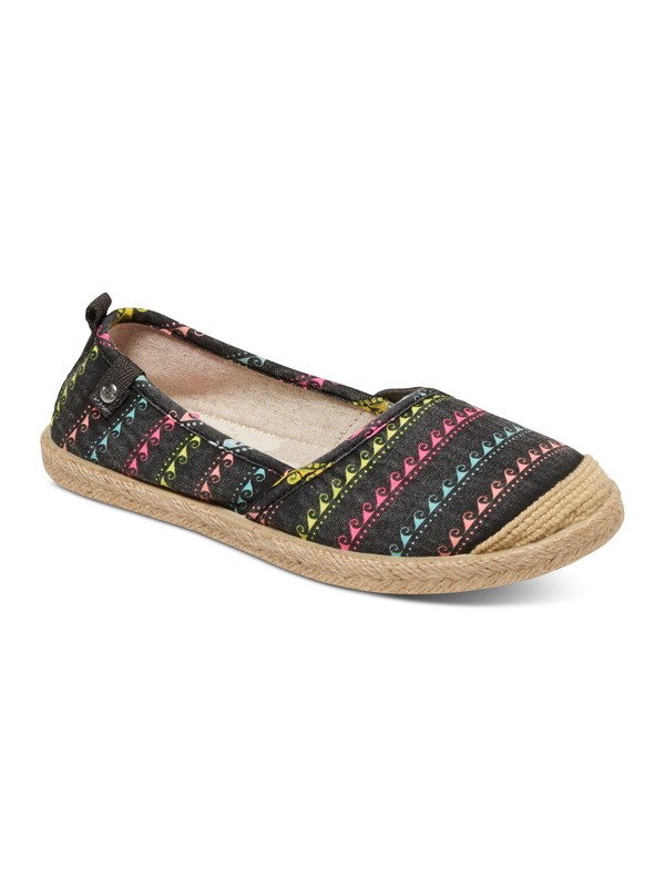 roxy, Girls 7-14 Flamenco Slip-on Shoes, BLACK PRINT (bpt) 0 Girls 7-14 Flamenco Slip-on Shoes ARGS600071 Roxy