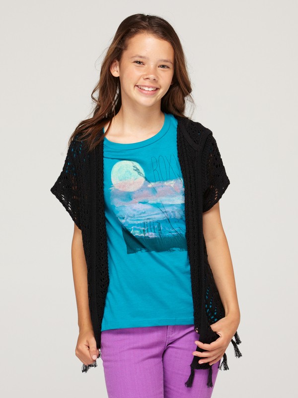 roxy, Girls 7-14 Dancing Waves Sweater, TRUE BLACK (kvj0) 0 Girls 7-14 Dancing Waves Sweater ARGSW00005 Roxy