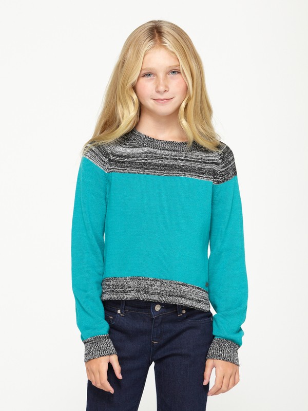 roxy, Girls 7-14 On the Road Sweater, AQUATIC BLUE KNIT (bqt6) 0 Girls 7-14 On the Road Sweater ARGSW00007 Roxy