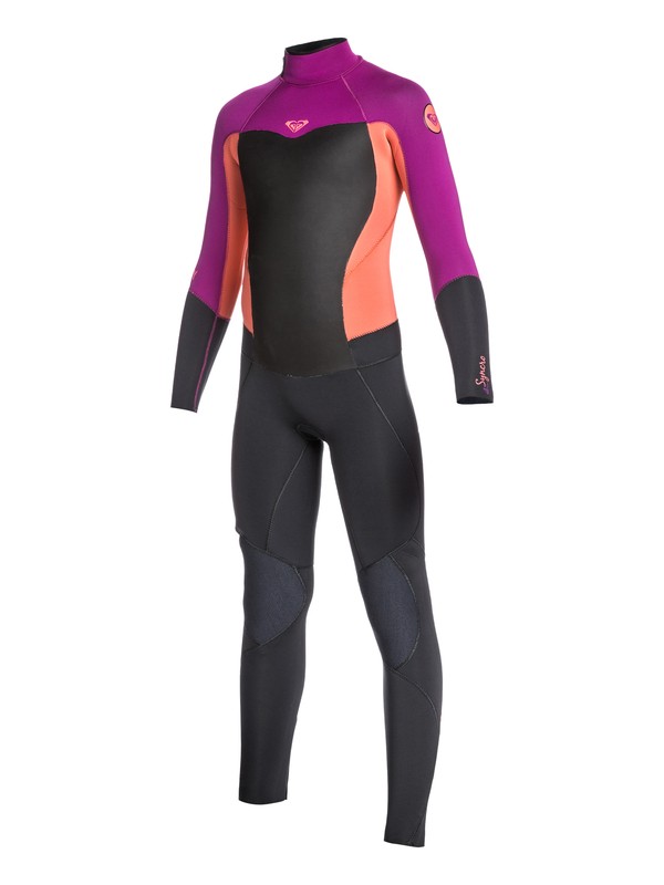 roxy, Girls 7-14 Syncro 4/3mm Back Zip GBS, VOILET / VIVID CORAL / GRAPHIT (xpmk) 0 Girls 7-14 Syncro 4/3mm Back Zip GBS ARGW100004 Roxy