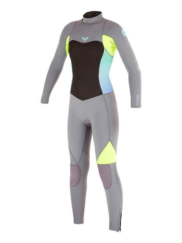 roxy, Syncro GBS 4/3mm - Traje de surf con cremallera trasera, D.GREY / F.LEMON (xkkg) 0 Syncro GBS 4/3mm - Traje de surf con cremallera trasera ARGW103003 Roxy