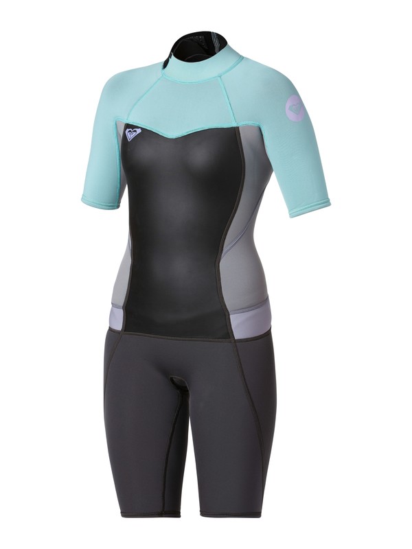 roxy, Girls 7-14 Syncro 2mm Back Zip Springsuit, GRAPHITE/GRAY/PURPLE/BLUE (xksp) 0 Girls 7-14 Syncro 2mm Back Zip Springsuit ARGW503000 Roxy