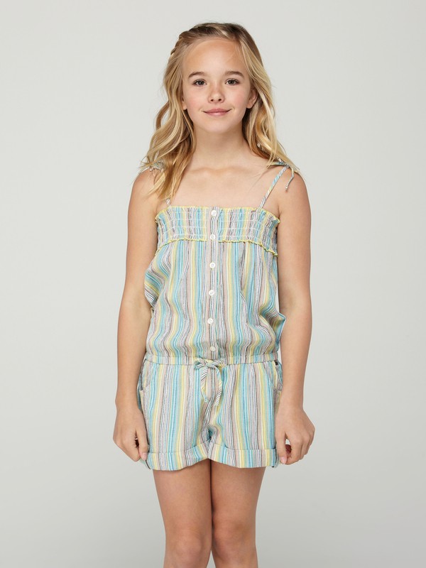 roxy, Girls 7-14 Salty Summer Romper, SUNSHINE STRIPE (ybl) 0 Girls 7-14 Salty Summer Romper ARGWD00014 Roxy