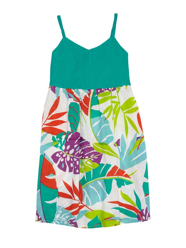 roxy, Girls 7-14 Open Season Dress, SEA SPRAY LARGE TROPICAL (wbs6) 0 Girls 7-14 Open Season Dress ARGWD00025 Roxy