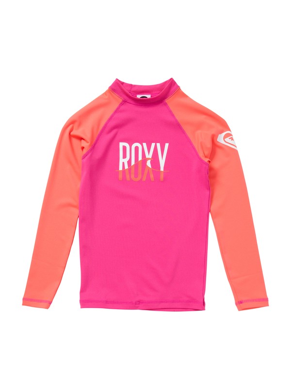 roxy, Girls 7- 14 Roxy Wave Long Sleeve Rashguard, TROPICAL PINK (mlr0) 0 Girls 7- 14 Roxy Wave Long Sleeve Rashguard ARGWR00016 Roxy