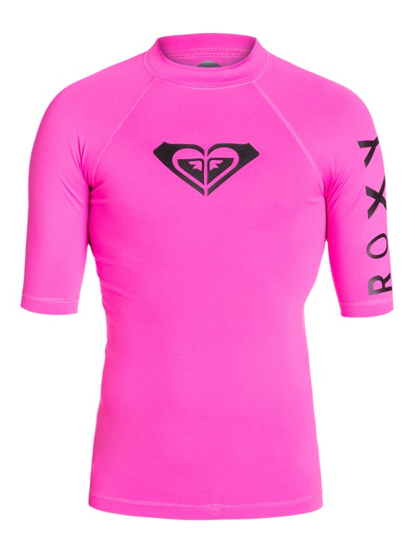 roxy, Whole Hearted - Short Sleeve Rash Vest, PARADISE PINK (mlg0) 0 Whole Hearted - Short Sleeve Rash Vest ARGWR03006 Roxy