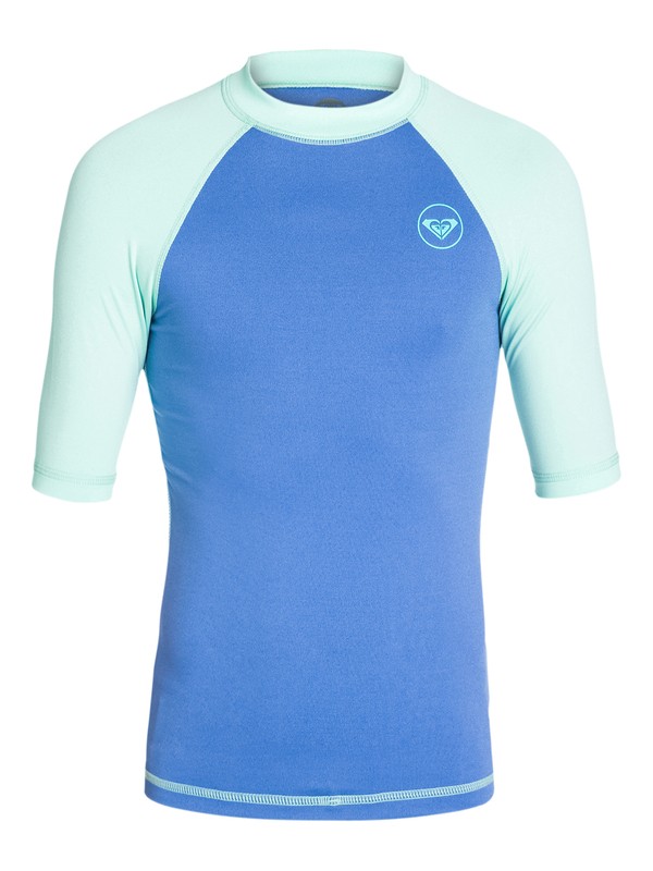 roxy, Sea Bound - Short Sleeve Rashguard, CHAMBRAY/SEA FOAM (xppg) 0 Sea Bound - Short Sleeve Rashguard ARGWR03008 Roxy