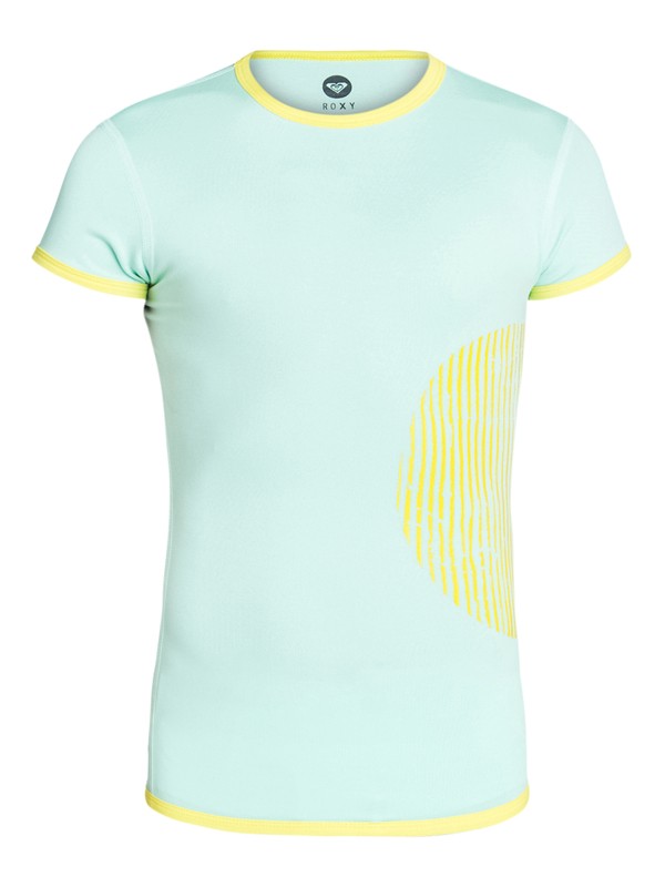 roxy, Girls 7-14 Roxy Sunset Short Sleeve Rashguard, CABBAGE (cbw) 0 Girls 7-14 Roxy Sunset Short Sleeve Rashguard ARGWR03010 Roxy