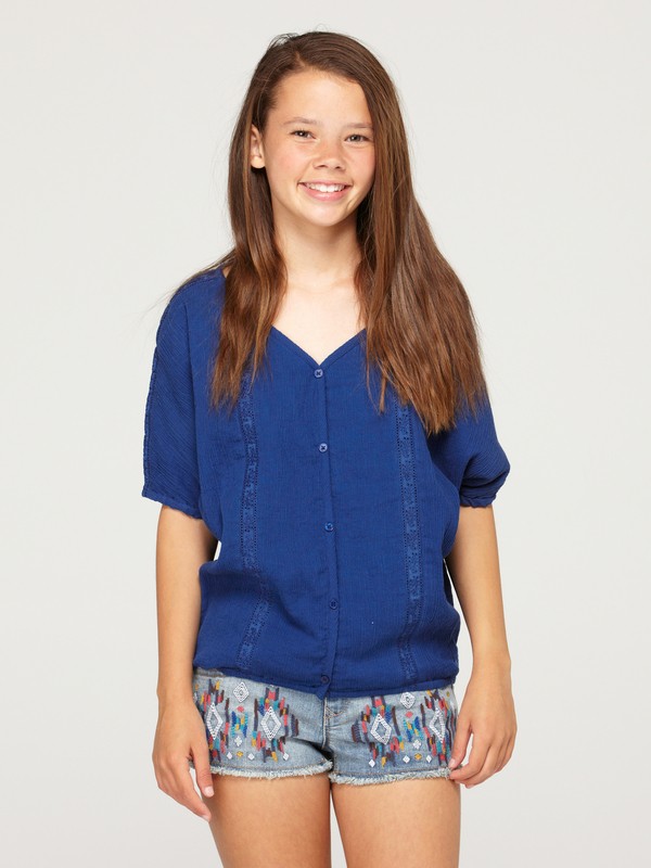 roxy, Girls 7-14 Moonlight Top, MARINE BLUE (pqm0) 0 Girls 7-14 Moonlight Top ARGWT00005 Roxy