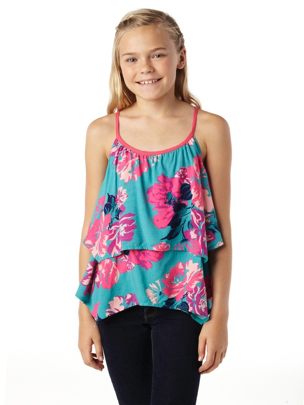 roxy, Girls 7-14 Wind Chime Tank, BALTIC BLUE FLORAL PRINT (blk6) 0 Girls 7-14 Wind Chime Tank ARGWT00011 Roxy