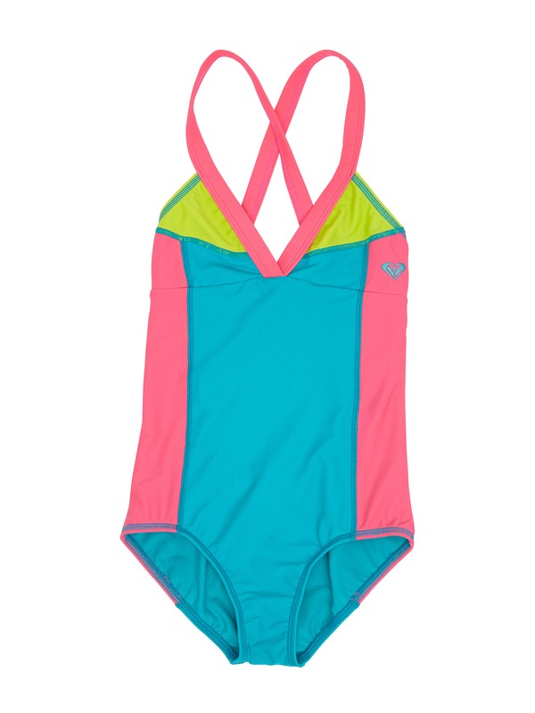 roxy, Girls 7- 14 Heat & Surf One Piece, SW TILE BLUE (bnw0) 0 Girls 7- 14 Heat & Surf One Piece ARGX100012 Roxy