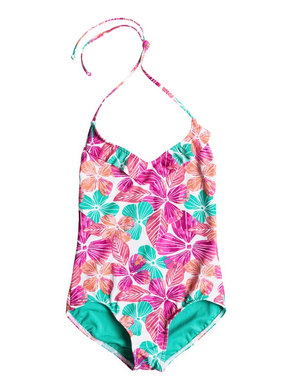 roxy, One Piece - Halter Swimsuit, JUNGLE TIMES WHITE - NEW (wbb6) 0 One Piece - Halter Swimsuit ARGX103011 Roxy