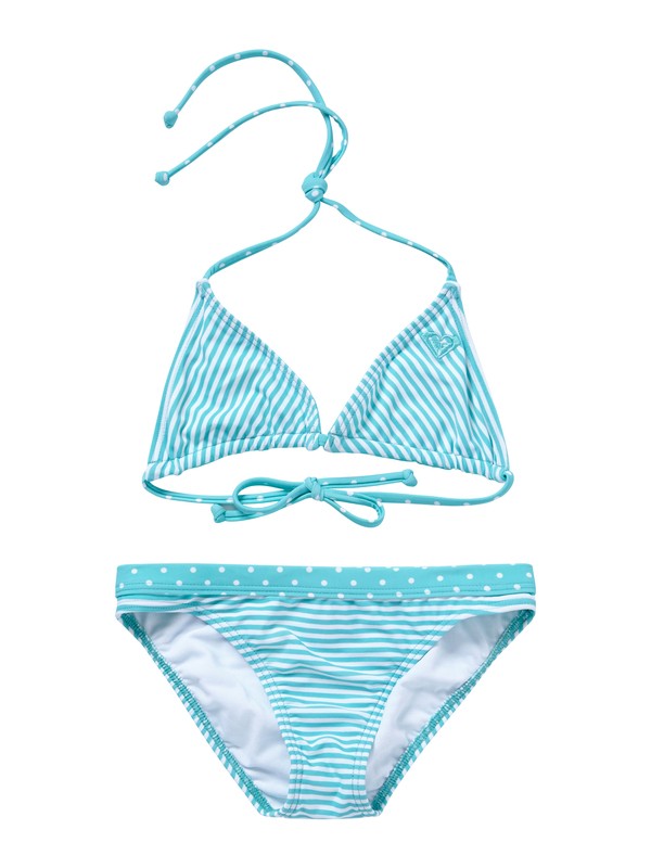 roxy, Girls 7-14 Doll Face Dot Tiki Tri Set Swimsuit, LTJADEDOLLFACESTRIPE (bnf7) 0 Girls 7-14 Doll Face Dot Tiki Tri Set Swimsuit ARGX200003 Roxy
