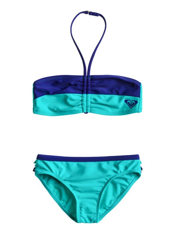 roxy, Girls 7-14 Little Beauty Drawstring Bandeau Set Swimsuit, LIGHT JADE (bnf0) 0 Girls 7-14 Little Beauty Drawstring Bandeau Set Swimsuit ARGX200007 Roxy