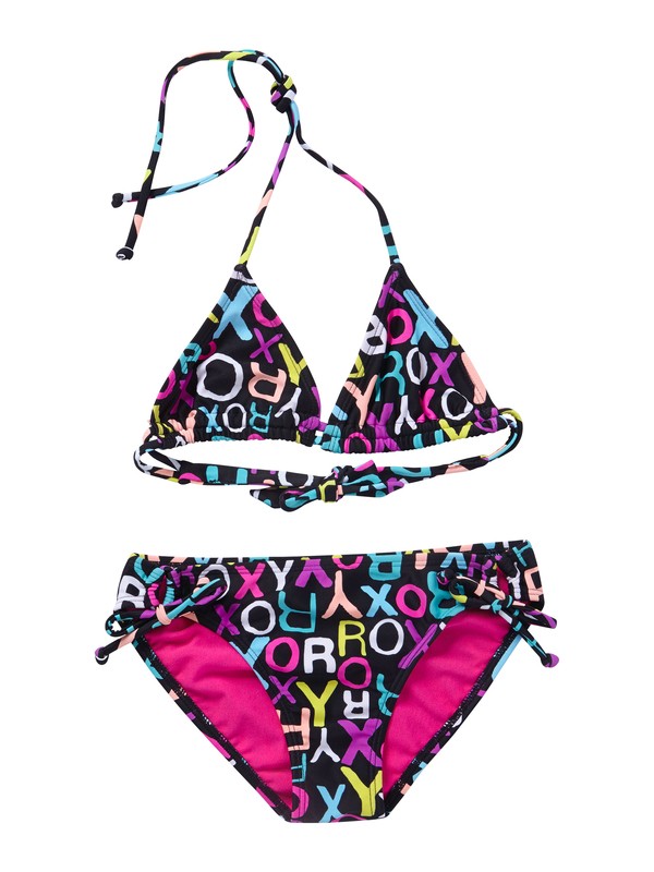 roxy, Girls 7-14 Roxy Border Double Casing Tri Swimsuit, TBLACKROXYBORDERLOGO (kvj7) 0 Girls 7-14 Roxy Border Double Casing Tri Swimsuit ARGX200011 Roxy