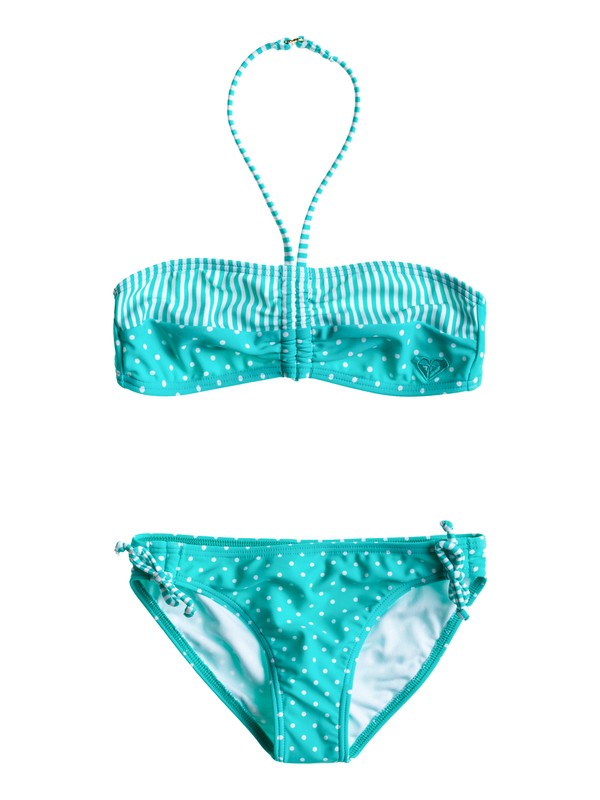 roxy, Girls 7-14 Doll Face Dot Drawstring Bandeau Set Swimsuit, LTJADE DOLLFACEDOT (bnf7) 0 Girls 7-14 Doll Face Dot Drawstring Bandeau Set Swimsuit ARGX200044 Roxy