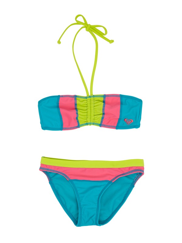 roxy, Girls 7- 14 Heat & Surf Shirred Bandeau Set, SW TILE BLUE (bnw0) 0 Girls 7- 14 Heat & Surf Shirred Bandeau Set ARGX200071 Roxy