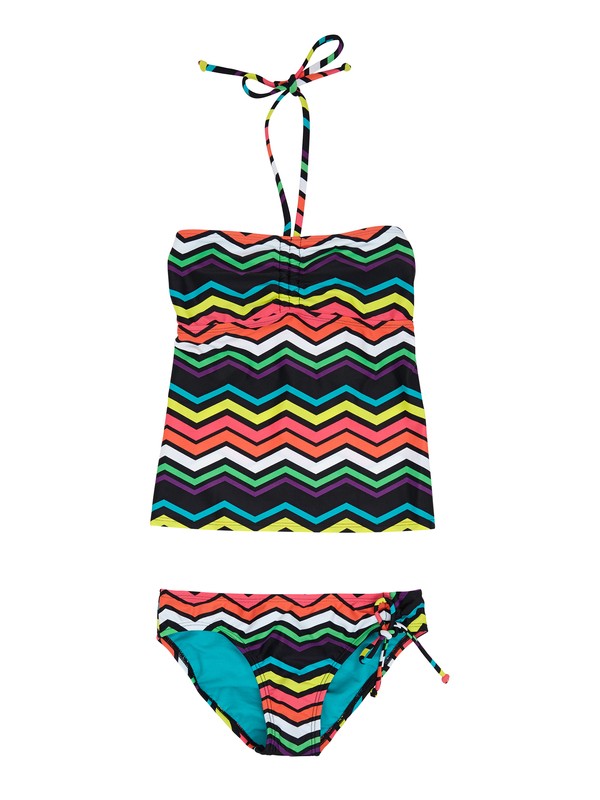 roxy, Girls 7- 14 Wave Wonderer Drawstring Tankini Set, TBLK WONDERER (kvj4) 0 Girls 7- 14 Wave Wonderer Drawstring Tankini Set ARGX200073 Roxy