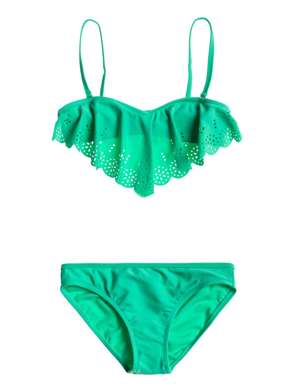 roxy, Girls 7-14 Flutter Swim Set, MARINE GREEN (glc0) 0 Girls 7-14 Flutter Swim Set ARGX203010 Roxy