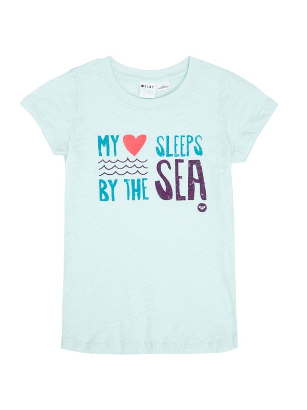 roxy, Girls 7-14 Sea Sleeper Tee, MOON LIGHT JADE (gbe0) 0 Girls 7-14 Sea Sleeper Tee ARGZT00292 Roxy